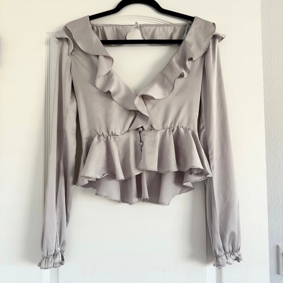 For Love and Lemons Purple Silky Blouse - Picture 2 of 7